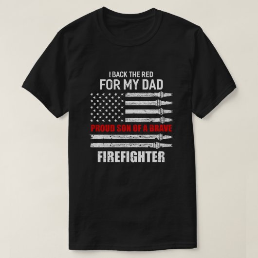 Ik heb het rood voor mijn vader, vader en brandwee t-shirt (Design voorkant)