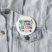 Ik heb het testseizoen overleefd School humor Ronde Button 7,6 Cm (In situ)
