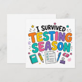 Ik heb het testseizoen overleefd Schoolhumor Kaart (Voorkant / Achterkant)