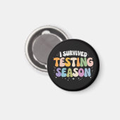 Ik heb het testseizoen overleefd Schoolhumor Magneet (Voorkant / Achterkant)