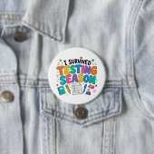 Ik heb het testseizoen overleefd Schoolhumor Ronde Button 7,6 Cm (In situ)