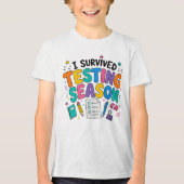 Ik heb het testseizoen overleefd Schoolhumor Tri-Blend Shirt (Voorkant)
