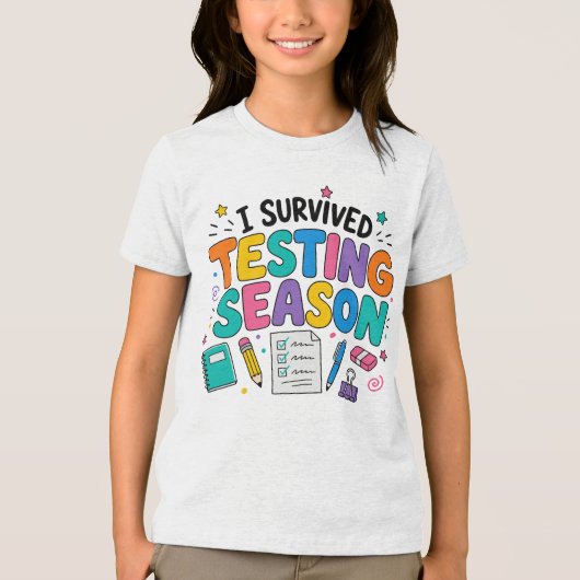 Ik heb het testseizoen overleefd Schoolhumor Tri-Blend Shirt (Voorkant)