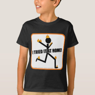 Ik heb het thuis geprobeerd met grappige stunts t-shirt