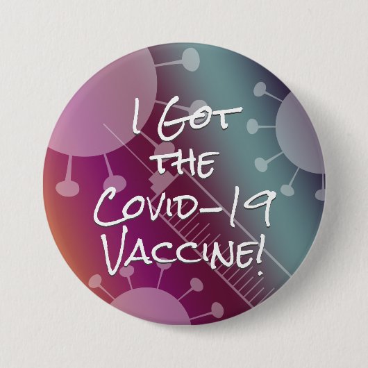Ik heb het vaccin Covid-19 Passionfruit Ombre. Ronde Button 7,6 Cm (Voorkant)