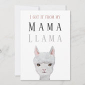 Ik heb het van mijn mama Llama-Moederdag Feestdagenkaart (Voorkant)