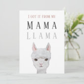 Ik heb het van mijn mama Llama-Moederdag Feestdagenkaart (Staand voorkant)