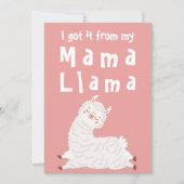 Ik heb het van mijn mama Llama-Moederdag Feestdagenkaart (Voorkant)