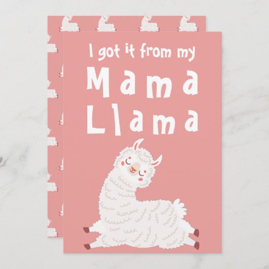 Ik heb het van mijn mama Llama-Moederdag Feestdagenkaart (Voorkant / Achterkant)