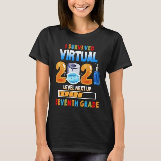 Ik heb het virtuele niveau van de 6de graad 2020 2 t-shirt (Voorkant)