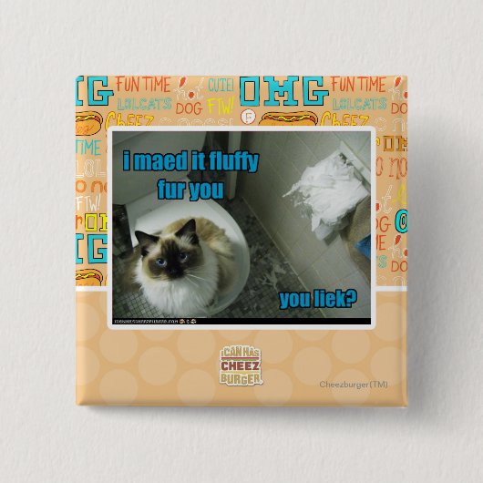 Ik heb het vlot bont gemaakt. vierkante button 5,1 cm (Voorkant)