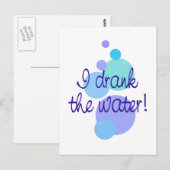 Ik heb het water Drink Briefkaart (Voorkant / Achterkant)