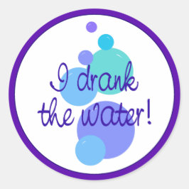 Ik heb het water Drink Ronde Sticker