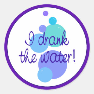 Ik heb het water Drink Ronde Sticker