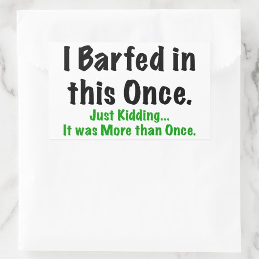 Ik heb hierin gebotst rechthoekige sticker (Tas)