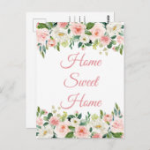 Ik heb Home Sweet Home Floral Briefkaart verplaats (Voorkant / Achterkant)