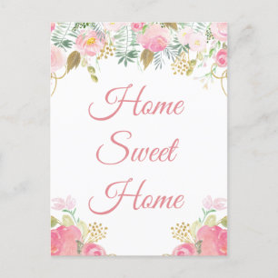 Ik heb Home Sweet Home Floral Briefkaart verplaats