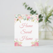 Ik heb Home Sweet Home Floral Briefkaart verplaats (Staand voorkant)