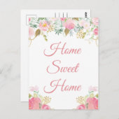 Ik heb Home Sweet Home Floral Briefkaart verplaats (Voorkant / Achterkant)