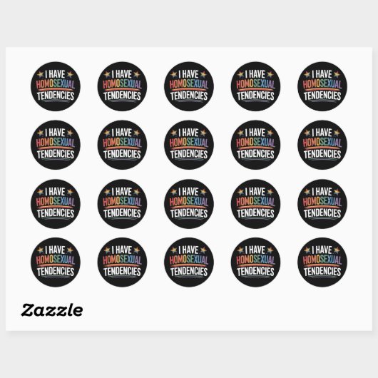 Ik heb homoseksuele neigingen LGBTQ Pride Rainbow Ronde Sticker (Vel)