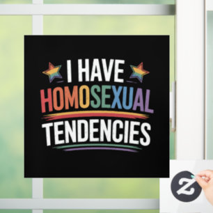 Ik Heb Homoseksuele Neigingen LGBTQ Pride Regenboo Raamsticker