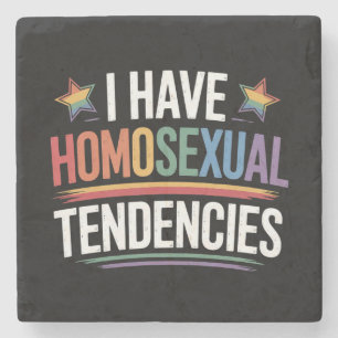 Ik heb homoseksuele neigingen LGBTQ Pride Regenboo Stenen Onderzetter