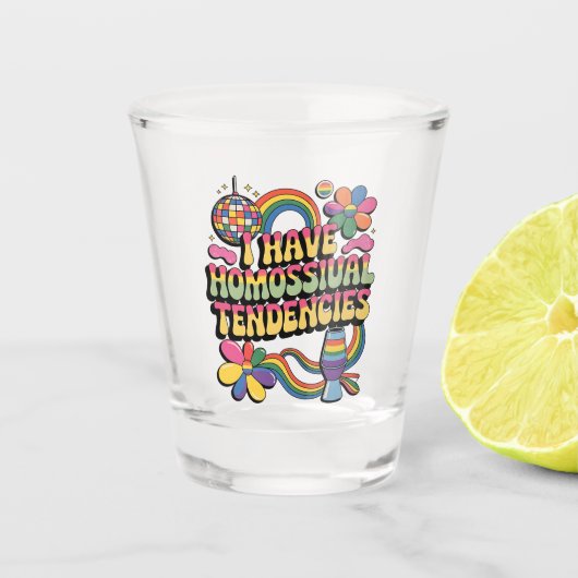 Ik heb homoseksuele neigingen LHBT Pride Month Shot Glas (Voorkant)