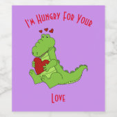 Ik heb honger naar je liefde wijn etiket (Enkel label)