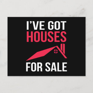 Ik heb huizen voor de verkoop van grappig onroeren briefkaart