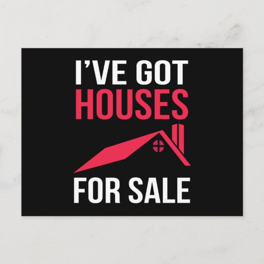 Ik heb huizen voor de verkoop van grappig onroeren briefkaart (Voorkant)
