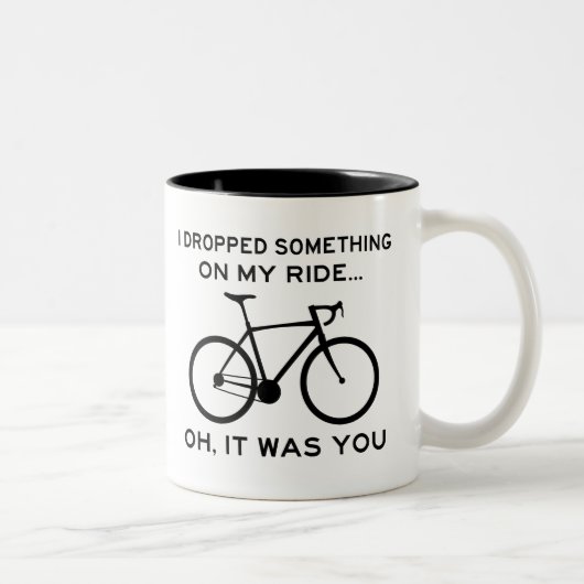 Ik heb iets op m'n ride laten vallen. tweekleurige koffiemok (Rechts)