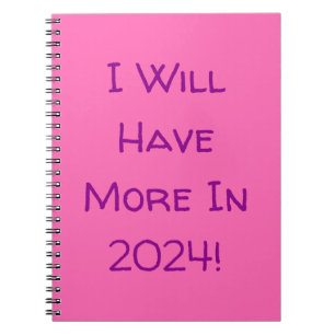 Ik heb in 2024 meer! Magenta en Hot Pink Notitieboek