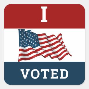 Ik heb in 2024 met de Amerikaanse vlag gestemd Vierkante Sticker