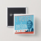 Ik heb in Oregon gestemd voor Obama Vierkante Button 5,1 Cm (Voorkant /achterkant)