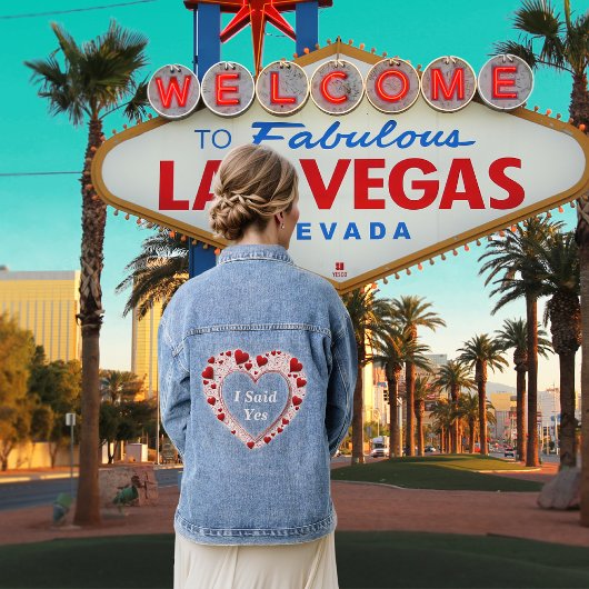 Ik Heb Ja Gezegd Schattig Voorstel Rode Liefdeshar Denim Jacket