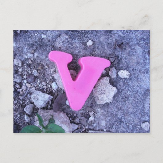 Ik heb je aangesproken met de letter V Briefkaart (Voorkant)