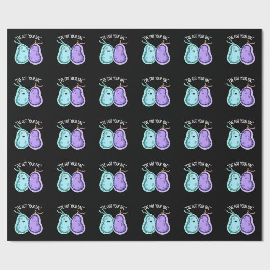 Ik heb je Bac Funny Bacteria Pun Dark BG Cadeaupapier (Vlak)