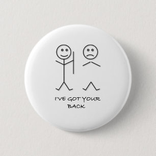 IK HEB JE BACK JOKE T SHIRT beste vriend. Ronde Button 5,7 Cm