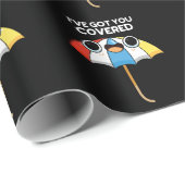 Ik heb je bedekt met Funny Umbrella Pun Dark BG Cadeaupapier (Rol Hoek)