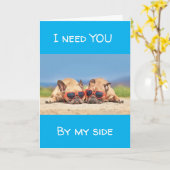 **IK HEB JE BIJ ME NODIG** LIEFIE PUGJES KAART (Gele Bloem)