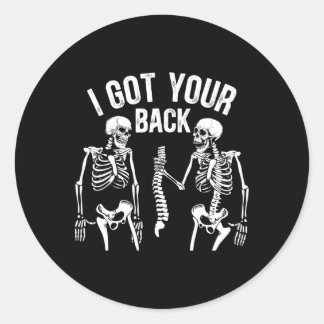 Ik heb je CK grappig skelet ruggengraat Halloween  Ronde Sticker