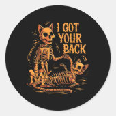 Ik heb je CK grappige Halloween kat skelet schedel Ronde Sticker (Voorkant)