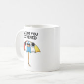 Ik heb je Covered Funny Umbrella Pun. Koffiemok (Voorkant links)
