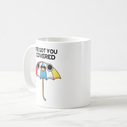Ik heb je Covered Funny Umbrella Pun. Koffiemok (Voorkant links)