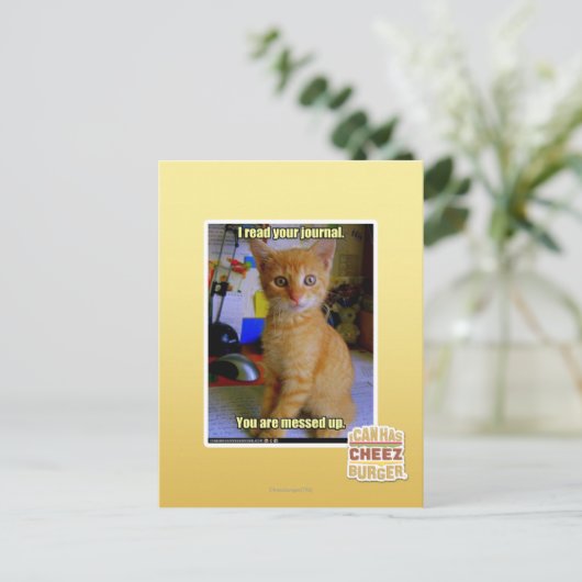 Ik heb je dagboek gelezen briefkaart (Staand voorkant)