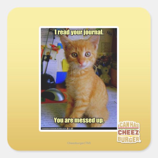 Ik heb je dagboek gelezen vierkante sticker (Voorkant)