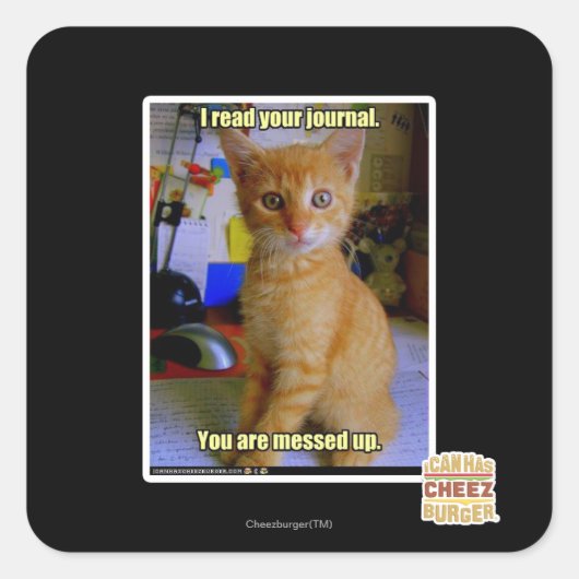 Ik heb je dagboek gelezen vierkante sticker (Voorkant)