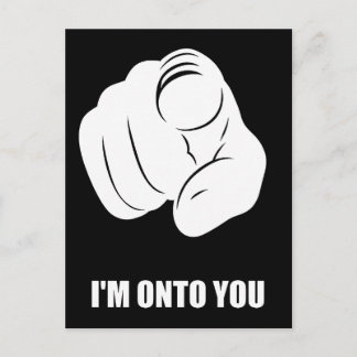 Ik heb je door - Wijzend met vinger, Speels leuk Feestdagenkaart