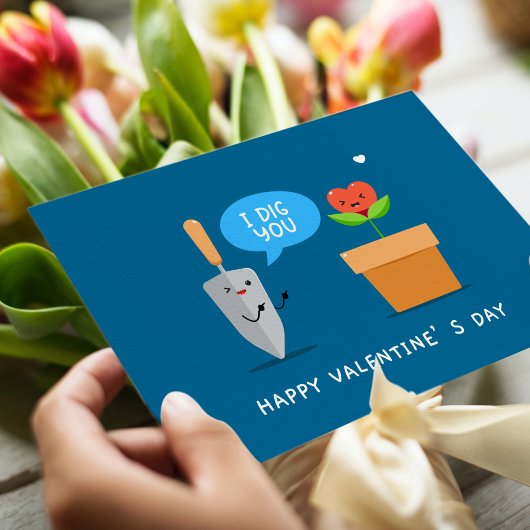 Ik heb je een fijne Valentijnsdag gegraven | Liefd Feestdagenkaart