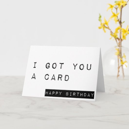 Ik heb je een kaart, een gelukkige verjaardag, gra kaart (Gele Bloem)